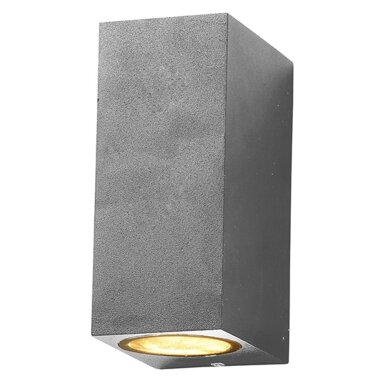 LED sieninis šviestuvas, sidabrinis, stačiakampis, 2 lizdai, Max 35W