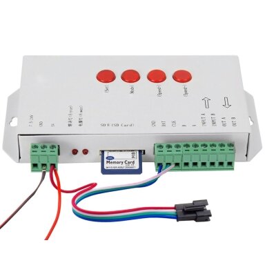 LED skaitmeninės juostos valdiklis, 5-24V, 16 programų