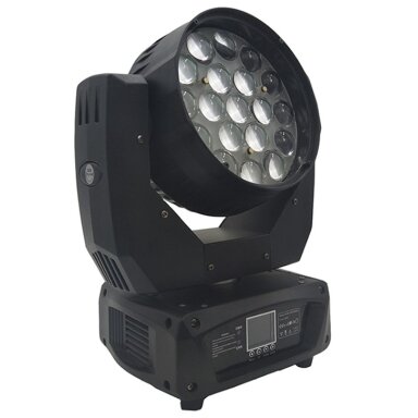 LED spindulio, judantis prožektorius, 19x15W, 300W, RGBW, didinimas