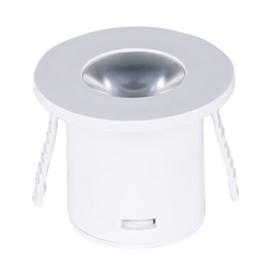 LED šviestuvas, apvalus, baltas, 1W, šilta balta šviesa
