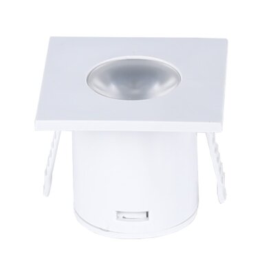 LED šviestuvas, kvadratinis, baltas, 1W, šilta balta šviesa