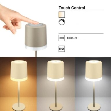 LED stalinė lempa, 2.5W, įkraunama, CCT 3000K-6000K