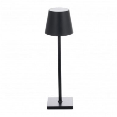 LED stalinė lempa, 2.5W, įkraunama, dimeriuojama, juoda, šilta balta šviesa