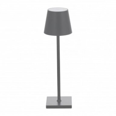 LED stalinė lempa, 2.5W, įkraunama, dimeriuojama, pilka, šilta balta šviesa