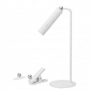 LED stalinis šviestuvas, 3W, multifunkcinis, įkraunamas, baltas, neutrali balta šviesa