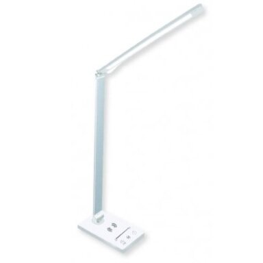 LED stalinis šviestuvas, 5W, su belaidžiu įkrovikliu, baltas, CCT šviesa