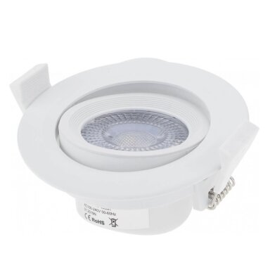 LED šviestuvas, apvalus, pasukamas, 7W, šalta balta šviesa