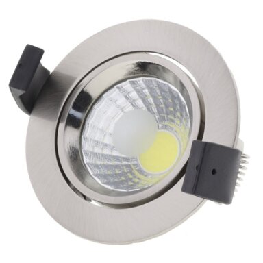 LED šviestuvas, apvalus, pasukamas, 8W, šalta balta šviesa
