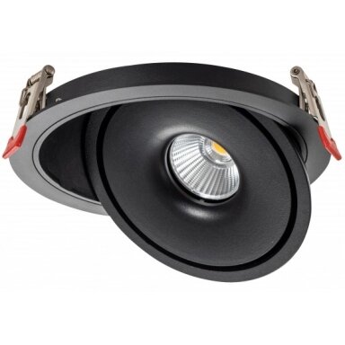 LED šviestuvas, apvalus, pasukamas, juodas, 15W, CCT šviesa