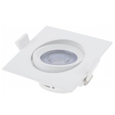 LED šviestuvas, kvadratinis, pasukamas, 7W, neutrali balta šviesa