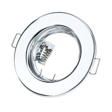 LED šviestuvo karkasas, apvalus, nereguliuojamas, chrominis, 2vnt./pak.