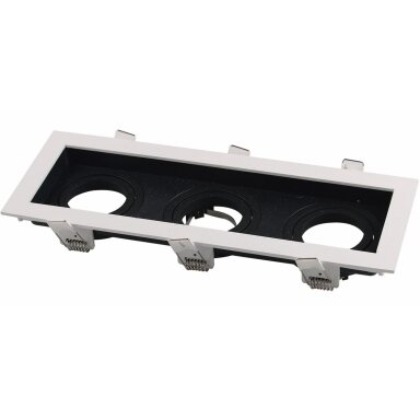 LED taškinis šviestuvas, kvadratinis, baltas/juodas, 3 lizdai