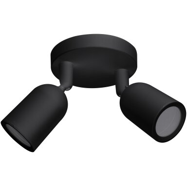 LED taškinis šviestuvas, plastikinis, 2xGU10, juodas