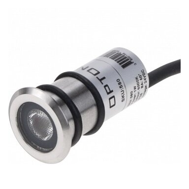 LED žemės paviršinis šviestuvas, nerūdyjantis plienas, 1W, šilta balta šviesa