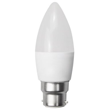 LED žvakė C35 B22 6W, dimeriuojama, šilta balta šviesa