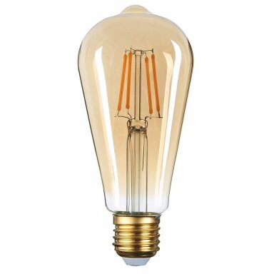 LED žvakė ST64 8W, auksinė, dimeriuojama, šilta balta šviesa