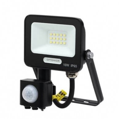 LED Floodlight, Black, PIR Sensor, 10W, 120°, Warm Light 1