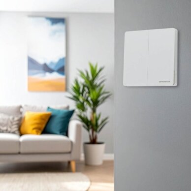 LED 2-Gang Remote Control Switch with Controller, White 3
