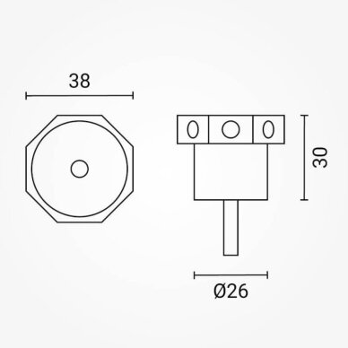 LED baseino sienos šviestuvas, 1.2W, RGB spalvos 3