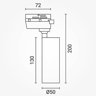 LED bėginis šviestuvas, 1F, 12W, 1200Lm, baltas, šilta balta šviesa 5
