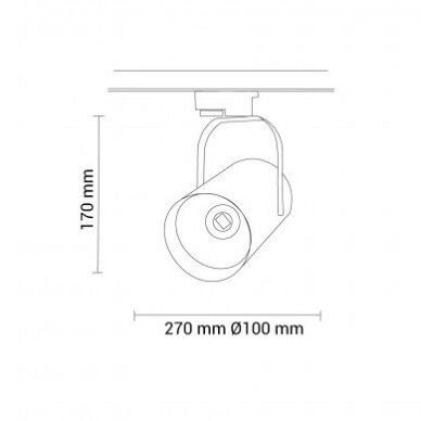 LED bėginis šviestuvas, 3F, 25W, 2000Lm, juodas, šalta balta šviesa 1