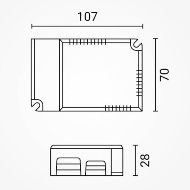 LED DALI maitinimo šaltinis, 20-40V, 44W, reguliuojamas 2