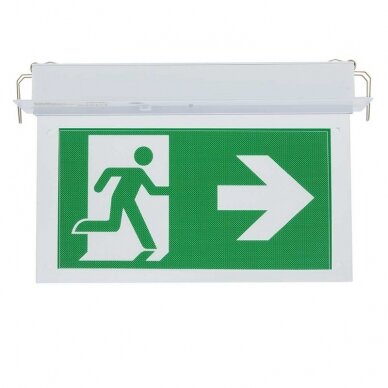LED Recessed Fixed Emergency Exit Light, 2W, 3 Hours, with PVC Legend, White Light 1 LED Recessed Fixed Emergency Exit Light, 2W, 3 Hours, with PVC Legend, White Light 1