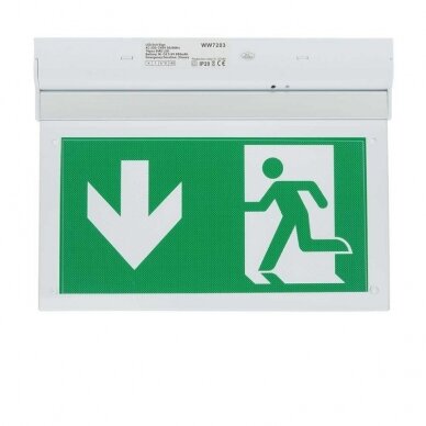 LED Wall Surface Emergency Exit Light, 2W, 3 Hours, with PVC Legend, White Light 1 LED Wall Surface Emergency Exit Light, 2W, 3 Hours, with PVC Legend, White Light 1
