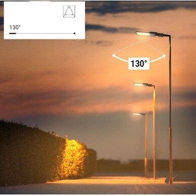 LED gatvės šviestuvas, reguliuojamas spindulys, 3 metai garantija, 120Lm/W, 100W, šalta balta šviesa 4 LED gatvės šviestuvas, reguliuojamas spindulys, 3 metai garantija, 120Lm/W, 100W, šalta balta šviesa 4
