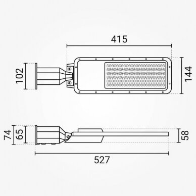 LED Street Light, Adjustable Beam, 3 Years Warranty, 120Lm/W, 100W, Warm Light 3
