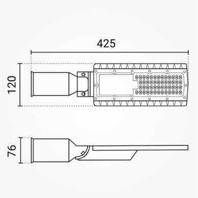 LED gatvės šviestuvas, su viršįtampio apsauga, 150Lm/W, 30W, šalta balta šviesa 4