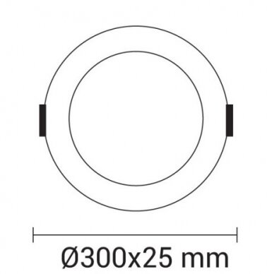 LED įmontuojamas modulis, apvalus, 24W, šalta balta šviesa 2