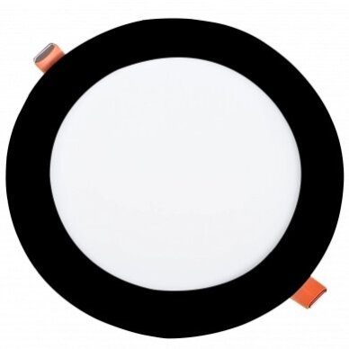 LED įmontuojamas modulis, apvalus, juodas, 3W, CCT šviesa