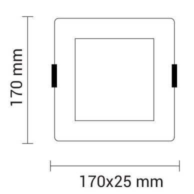 LED įmontuojamas modulis, kvadratinis, 12W, neutrali balta šviesa 2