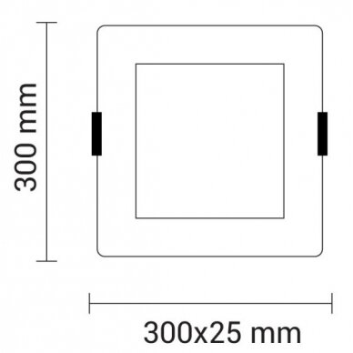 LED įmontuojamas modulis, kvadratinis, 24W, neutrali balta šviesa 2