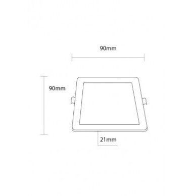 LED Built-In Slim Module, Square, White, 3W, CCT 1