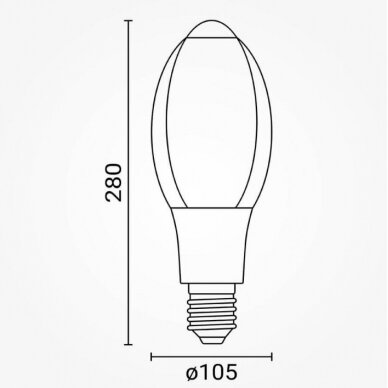LED Industial Bulb E40 50W, White Light 1