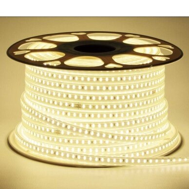 LED juosta, 10W/m, 500Lm/m, 220V, neutrali balta šviesa 2 LED juosta, 10W/m, 500Lm/m, 220V, neutrali balta šviesa 2