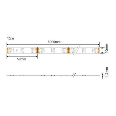 LED Strip 14.4W/m, 1000Lm/m, 12V, Pro, White Light 4 LED Strip 14.4W/m, 1000Lm/m, 12V, Pro, White Light 4