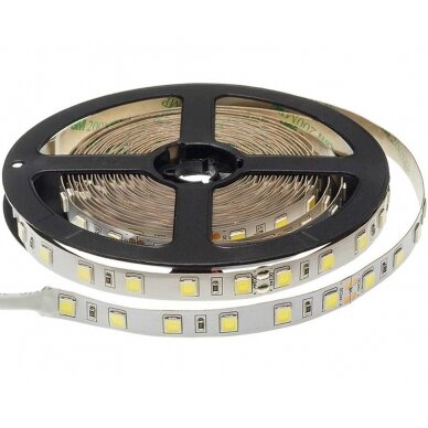 LED juosta, 16W/m, 1100Lm/m, 24V, 3 metai garantija, IP65, šalta balta šviesa LED juosta, 16W/m, 1100Lm/m, 24V, 3 metai garantija, IP65, šalta balta šviesa