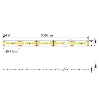 LED Strip 18W/m, 2340Lm/m, 24V, White Light 4