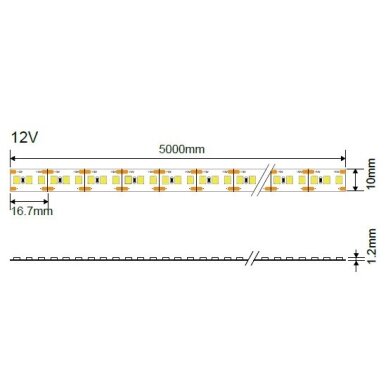 LED juosta, 4.8W/m, 300Lm/m, 12V, Pro, IP54, mėlyna šviesa 4 LED juosta, 4.8W/m, 300Lm/m, 12V, Pro, IP54, mėlyna šviesa 4