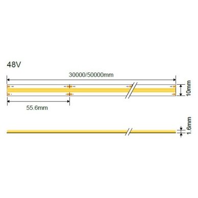 LED Strip 6W/m, 500Lm/m, 48V, Milky Cover, Neutral Light 4 LED Strip 6W/m, 500Lm/m, 48V, Milky Cover, Neutral Light 4