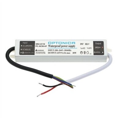 LED Strip Waterproof Power Supply, 12V, 30W 1
