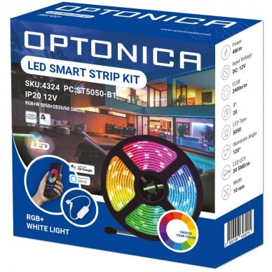 LED juostos rinkinys, 12V, Smart WiFi, Alexa, Google, RGBW spalvos