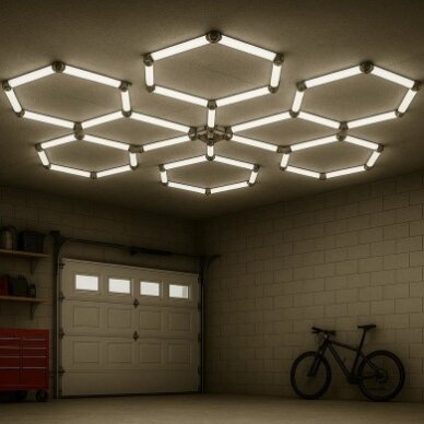 LED korys (hexagon), 6HEX, 306W, šalta balta šviesa