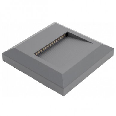 LED Step Light, Square, Grey, 2W, Warm Light 1