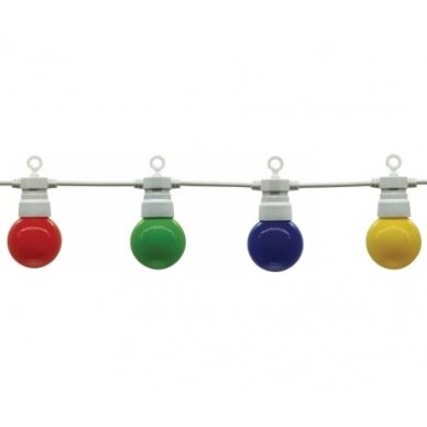 LED Outdoor String Light, White, 13m, 20Pcs., 6W, Colorful