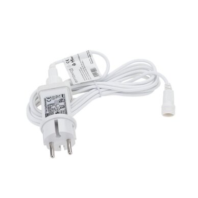 LED lauko girlianda, balta, 13m, 20 lizdų, 6W, šilta balta šviesa 3 LED lauko girlianda, balta, 13m, 20 lizdų, 6W, šilta balta šviesa 3