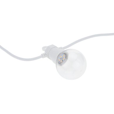 LED lauko girlianda, balta, 13m, 20 lizdų, 6W, šilta balta šviesa 2